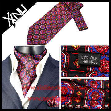 Silk Wholesale Ties Necktie in Screen Printing Fashion Designs Ascot Tie Pattern